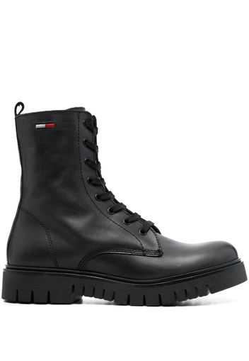 Tommy Jeans lace-up leather ankle boots - Nero