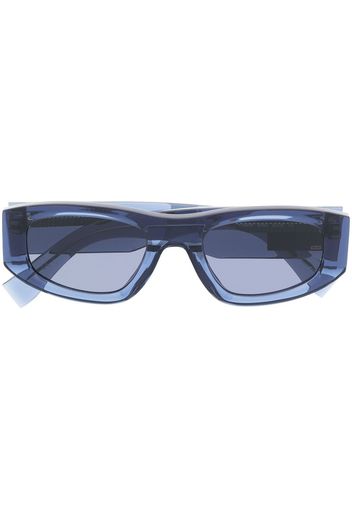 Tommy Jeans logo-print rectangle-frame sunglasses - Blu