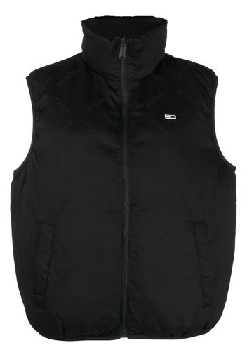 Tommy Jeans logo-print high neck gilet - Nero