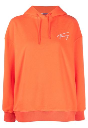 Tommy Jeans logo-embroidered hoodie - Arancione