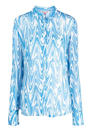 Tommy Jeans swirl-print button-up shirt - Blu