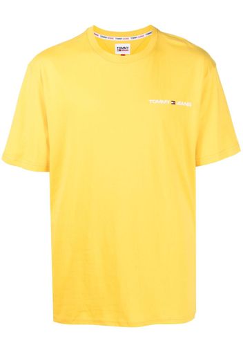 Tommy Jeans logo-embroidered cotton T-shirt - Giallo