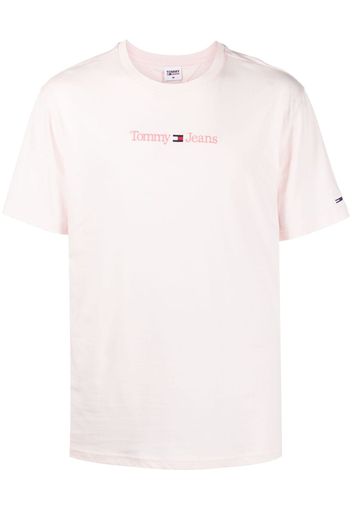 Tommy Jeans logo-embroidered cotton-jersey T-shirt - Rosa