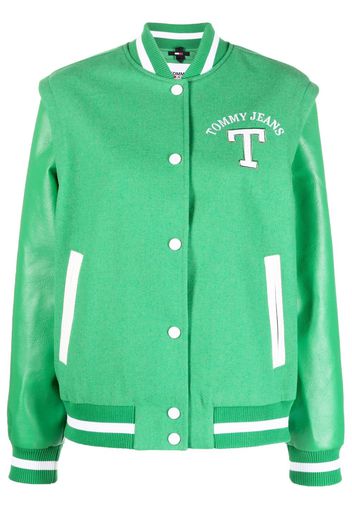 Tommy Jeans logo-embroidered bomber jacket - Verde