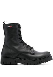 Tommy Jeans lace-up leather ankle boots - Nero