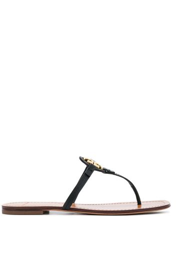 T-medallion flat sandals