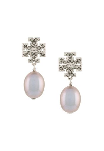 Kira pavé pearl drop earrings