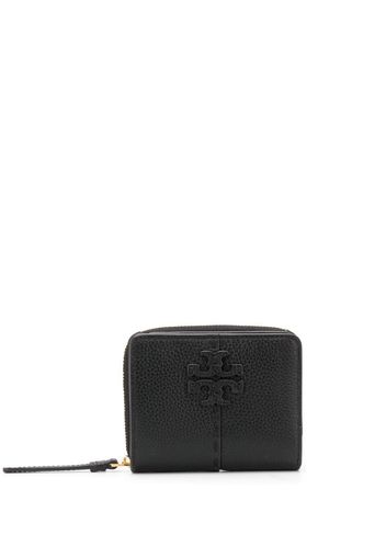 logo plaque zipped leather purse