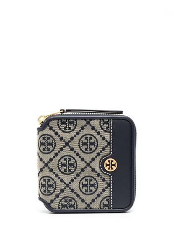 Tory Burch Portafoglio bi-fold con effetto jacquard - Toni neutri