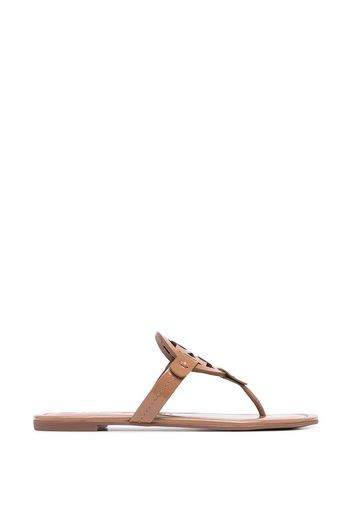 Tory Burch Miller laser-cut logo sandals - Marrone