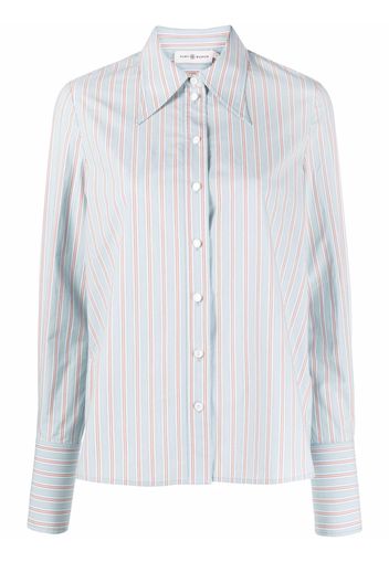 Tory Burch pinstriped pointed collar shirt - Blu