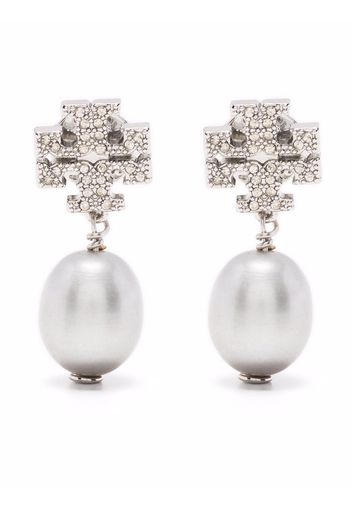 Tory Burch mother of pearl drop earrings - Argento