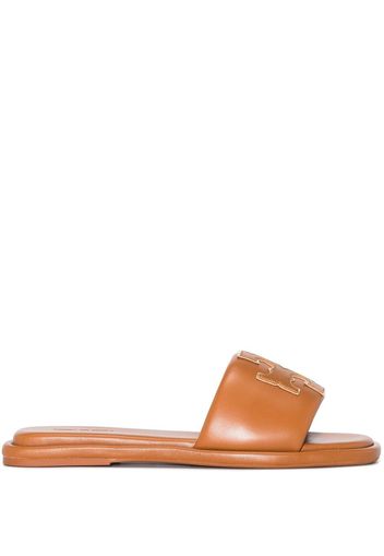 Tory Burch Double T flat sandals - Marrone