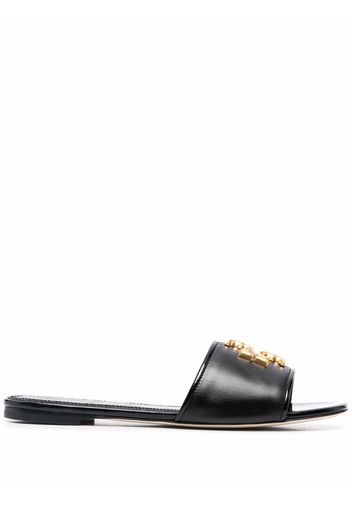 Tory Burch logo-plaque open toe sandals - Nero