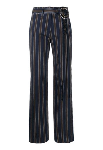 Tory Burch high-waisted stripe-pattern trousers - Blu