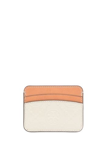 Tory Burch T monogram-embossed cardholder - Marrone