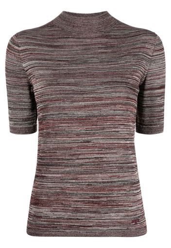 Tory Burch marl-knit short-sleeved top - Rosso