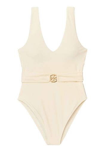 Tory Burch Costume intero Miller con scollo a V - Bianco