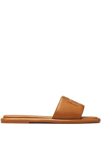 Tory Burch Sandali con suola piatta Double T - Marrone