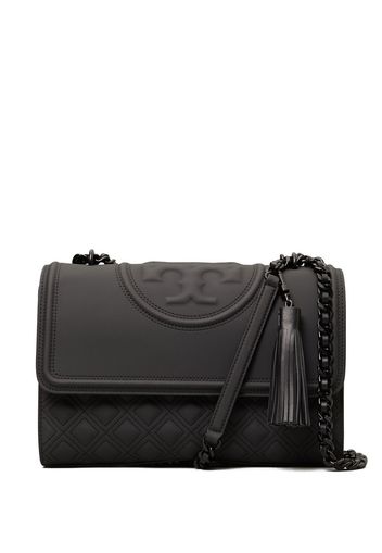 Tory Burch leather logo-embossed shoulder bag - Nero