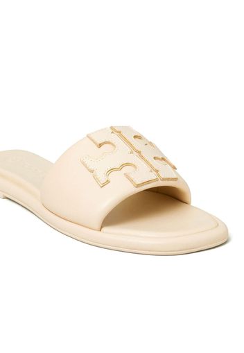 Tory Burch Double T flat sandals - Toni neutri