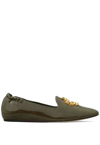 Tory Burch logo-plaque detail loafers - Verde