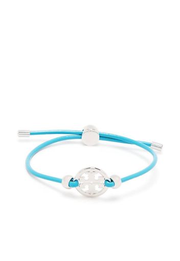 Tory Burch logo-charm leather bracelet - Blu