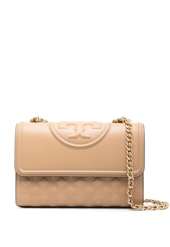 Tory Burch Fleming embossed shoulder bag - Toni neutri