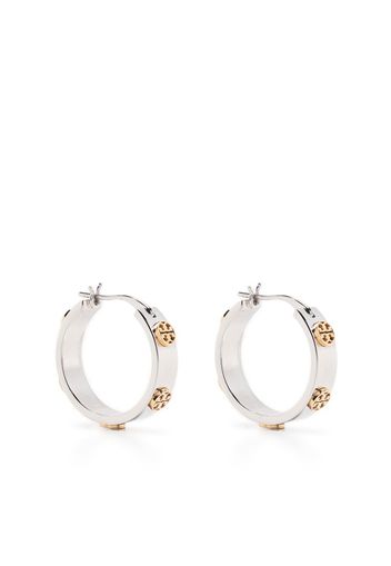 Tory Burch Miller huggie earrings - Argento