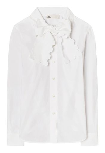 Tory Burch Blusa con orlo a smerlo - Bianco