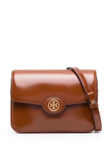 Tory Burch logo-plaque crossbody bag - Marrone