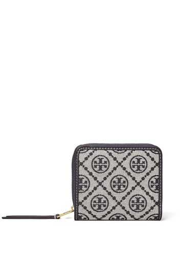 Tory Burch Portafoglio bi-fold con monogramma - Blu