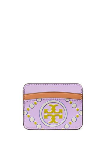 Tory Burch Portacarte con logo goffrato in pelle - Rosa