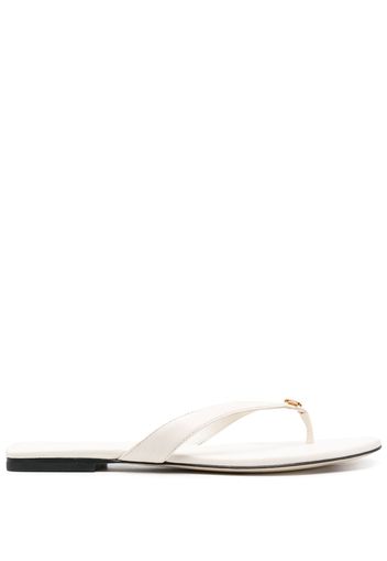 Tory Burch Capri leather flip flops - Toni neutri