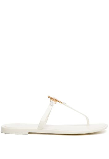 Tory Burch Sandali slides Roxane Jelly con placca logo - Bianco