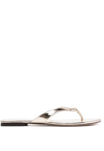 Tory Burch flat leather flip-flops - Oro