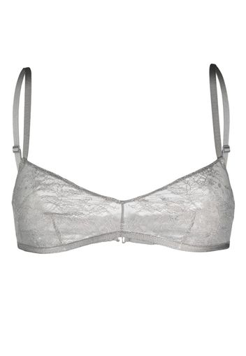 Tory Burch floral-lace sweetheart-neck bra - Grigio