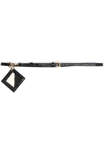 Tory Burch Croc-embossed mirror belt - Nero