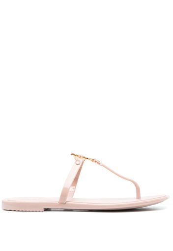 Tory Burch Roxane Jelly logo-plaque slides - Rosa