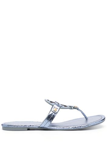 Tory Burch Miller python-effect leather flip flops - Blu