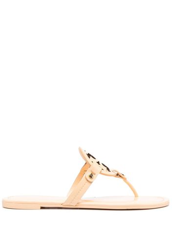 Tory Burch cut-out leather flip-flops - Toni neutri