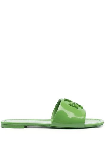 Tory Burch Eleanor patent-leather slides - Verde