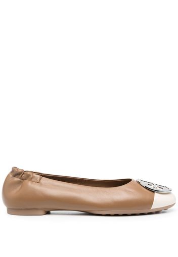 Tory Burch Claire leather ballerina shoes - Marrone