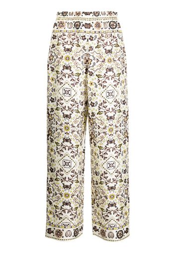 Tory Burch Pantaloni con stampa - Marrone