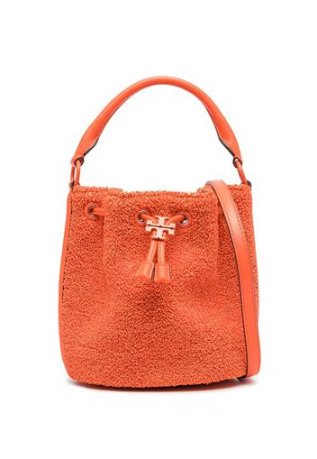 Tory Burch faux-shearling bucket bag - Arancione