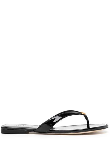 Tory Burch Sandali slides con placca logo - Nero