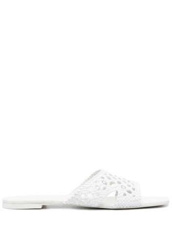 Tory Burch laser-cut leather mules - Bianco