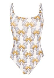 Tory Burch graphic-print swimsuit - Toni neutri