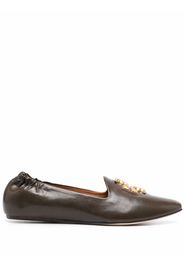 Tory Burch Eleanor leather ballerina shoes - Marrone