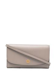 Tory Burch logo-plaque leather satchel bag - Grigio